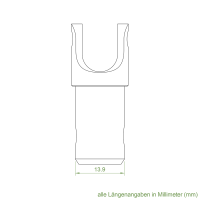 Geiger Gelenklager 45°- G034 | Grundplatte 22 x 52 mm | Kurbelzapfen 13,9 mm | 6 mm Sechskant - Länge 300 mm