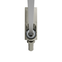 Geiger Gelenklager 45°- G036 | Grundplatte 22 x 59 mm | Kurbelzapfen 9,9 mm | 6 mm Vierkant - Länge 300 mm