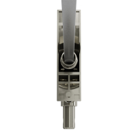 Geiger Gelenklager 90°- G074 | Grundplatte 22 x 85 mm | Kurbelzapfen 11,9 mm | 8 mm Vierkant - Länge 300 mm