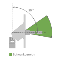 Geiger Gelenklager 90°- G076 | Grundplatte 22 x 85 mm | Kurbelzapfen 11,9 mm | 7 mm Sechskant - Länge 300 mm