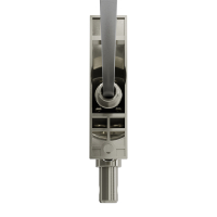 Geiger Gelenklager 90°- G094 | Grundplatte 22 x 85 mm | Kurbelzapfen 11,9 mm | 6 mm Vierkant - Länge 500 mm