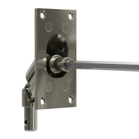 Geiger Gelenklager 90°- G078 | Grundplatte 42 x 85 mm | Kurbelzapfen 11,9 mm | 6 mm Sechskant - Länge 300 mm