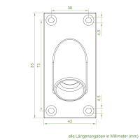 Geiger Gelenklager 90°- G078 | Grundplatte 42 x 85 mm | Kurbelzapfen 11,9 mm | 6 mm Sechskant - Länge 300 mm