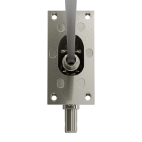 Geiger Gelenklager 90°- G079 | Grundplatte 42 x 85 mm | Kurbelzapfen 11,9 mm | 6 mm Vierkant - Länge 300 mm