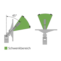 Geiger Gelenklager 45°- G098 | KS Grundplatte 26 x 52 mm | Kurbelzapfen 11,9 mm | 6 mm Vierkant - Länge 300 mm