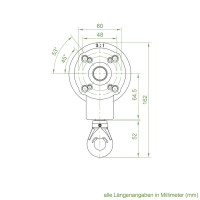 Geiger Markisengetriebe MKG 135 | 3:1 | braun | für 78 (85) mm Nutrohr | Kunststofföse | mit Endanschlag