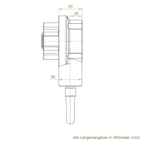 Geiger Markisengetriebe MKG 136 | 7,8:1 | blank | für 70 mm Nutrohr | Zinköse | mit Endanschlag
