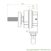 Geiger Kegelradgetriebe für Markisen | 4,4:1 | Freilauf Rechts | Kugelöse | RAL 7035 lichtgrau