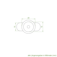 Geiger Öse für Markisengetriebe ZD 154 | Oval | Innenbohrung 15 mm rund | Querbohrung 4 mm