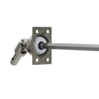 Geiger Gelenklager 45°- G051 | Grundplatte 27 x 45 mm | Kurbelzapfen 9,9 mm | 7 mm Sechskant - Länge 300 mm