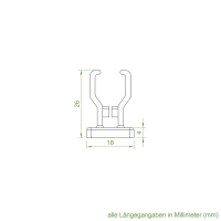 Geiger Kurbelhalter | für 12-17 mm Kurbeln | Wandabstand 20 mm | Kunststoff | weiß