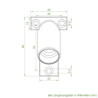 Geiger Gelenklager 90°- G084 | Grundplatte 42 x 68 mm | Kurbelzapfen 11,9 mm | 6 mm Sechskant - Länge 300 mm