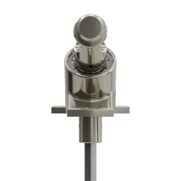 Geiger Gelenklager 90°- G084 | Grundplatte 42 x 68 mm | Kurbelzapfen 11,9 mm | 6 mm Sechskant - Länge 300 mm