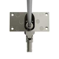 Geiger Gelenklager 90°- G090 | Grundplatte 85 x 42 mm | Kurbelzapfen 11,9 mm | 6 mm Sechskant - Länge 300 mm