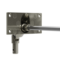 Geiger Gelenklager 90°- G090 | Grundplatte 85 x 42 mm | Kurbelzapfen 11,9 mm | 6 mm Sechskant - Länge 300 mm