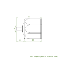 Stahl-Walzenkapsel SW 70 | Länge 65 mm | mit 12 mm Zapfen