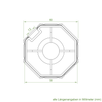 Walzenkapsel SW 60 | 145 mm Länge gesamt | mit Aufnahme für Kugellager Ø 28 mm