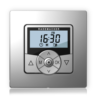 Rademacher Zeitchaltuhr Troll Comfort 5625 mit Rahmen in Aluminium Optik.