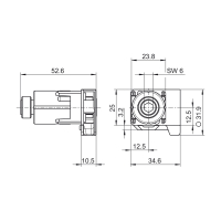 Geiger Perlenkettengetriebe links für 4,5 mm Ketten | 3:1 | 6 mm Innensechskant | schwarz