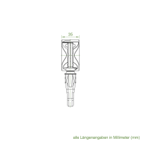 Geiger Markisengetriebe MSG 214 | 9:1  | schwarz | 13 mm Innenvierkant | ovale Kunststofföse | A = 41 mm