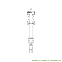 Geiger Schneckengetriebe für Markisen | Untersetzung 9:1 | mit Kunststofföse | RAL 9005 schwarz | A = 98,5 mm