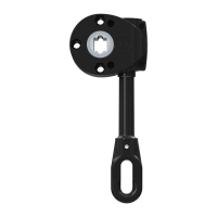 Geiger Schneckengetriebe für Markisen | Untersetzung 9:1 | mit Kunststofföse | RAL 9005 schwarz | A = 98,5 mm