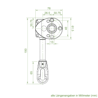 Geiger Schneckengetriebe für Markisen | Untersetzung 9:1 | mit Kunststofföse | RAL 9005 schwarz | A = 98,5 mm