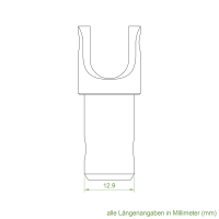 Geiger Gelenklager 45°- G056 | Grundplatte 22 x 85 mm | Kurbelzapfen 12,9 mm | 6 mm Sechskant - Länge 300 mm