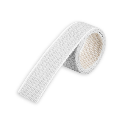 Wende-Rolladengurt für Getriebe mit Schonkante in beige-grau.