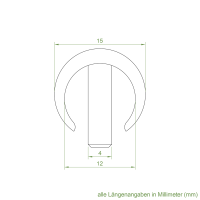 Geiger Sicherungsclip aus Kunststoff mit Nirostastift 4 mm | für Kurbelstange 15 und 17 mm Außendurchmesser