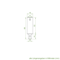 Geiger Antriebswelle für Kegelradgetriebe | L = 68 mm | Nettolänge = 52 mm | D = 18 mm