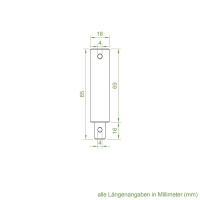 Geiger Antriebswelle für Kegelradgetriebe | L = 85 mm | Nettolänge = 69 mm | D = 18 mm