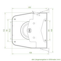 Maxi Rollladen-Aufschraub-Gurtwickler | Lochabstand 174 mm | schwenkbar | ohne Gurt
