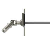 Geiger Gelenklager 45°- G105 | Grundplatte 17 x 73 mm | Kurbelzapfen 11,9 | 6 mm Vierkant - Länge 500 mm