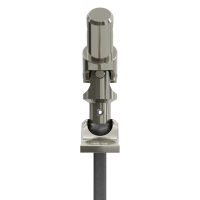 Geiger Gelenklager 45°- G105 | Grundplatte 17 x 73 mm | Kurbelzapfen 11,9 | 6 mm Vierkant - Länge 500 mm