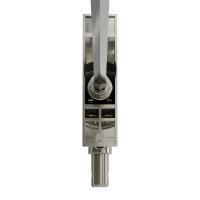 Geiger Gelenklager 90°- G108 | Grundplatte 22 x 85 mm | Kurbelzapfen 11,9 mm | 7 mm Sechskant - Länge 500 mm