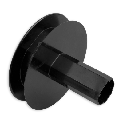 Mini-Gurtsscheibe in schwarz aus Kunststoff mit 135 mm Durchmesser.