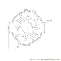 Geiger Rohrmotor Adapter- Mitnehmer | Welle (FR)  54 mm | ZF
