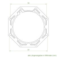 Geiger Rohrmotor Adapter- Mitnehmer | 8- Kant Welle 60 mm