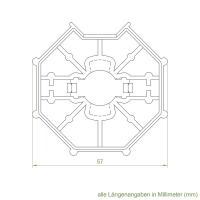 Geiger Rohrmotor Adapter- Mitnehmer | 8- Kant Welle 60 mm