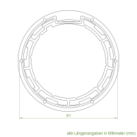 Geiger Rohrmotor Adapter- Mitnehmer | Rundnut- Welle 63 mm | Welser, PVG (flache Nut)