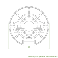 Geiger Rohrmotor Adapter- Mitnehmer | Rundnut- Welle 63 mm | Welser, PVG (flache Nut)