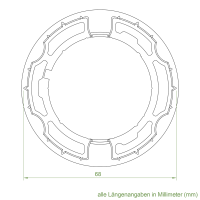 Geiger Rohrmotor Adapter- Mitnehmer | Rundnut- Welle 70 mm | Griesser