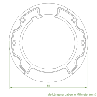 Geiger Rohrmotor Adapter- Mitnehmer | Rundnut- Welle 70 mm | MHZ, PVG, F.I.T.E.SOL, Welser, Mitjavila