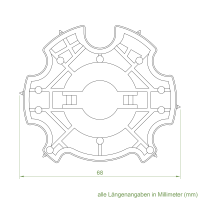 Geiger Rohrmotor Adapter- Mitnehmer | Rundnut- Welle 70 mm | Simbac