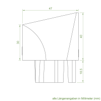 Einlauftrichter 49 x 49 mm | Sonderanfertigung | weiß | 1 Paar