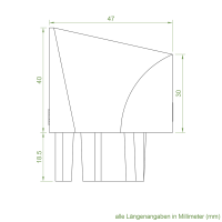 Einlauftrichter 49 x 49 mm | Sonderanfertigung | weiß | 1 Paar