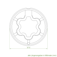 Becker Adapter für Rundrohr 38 x 1 / 40 x 2 | für Becker Antriebe Serie P