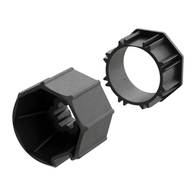 Technische Zeichnung von Adapter-Mitnehmer für Achtkant Stahlwelle SW 60.