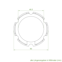 Set 6/R | Becker Adapter-Set für Nutwelle 63 N | Kunststoff | für Becker Antriebe Serie R